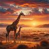 fghgbf Puzzle 1000 Pezzi,jigsaw puzzle per adulti 65x65 cm Giraffa del tramonto africano Puzzles Classici,puzzles impegnativo,Impossibile Difficile giochi per tutta la famiglia