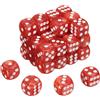 QUARKZMAN 36Pcs Dadi Standard Colorati A 6 Facce, Set Di Dadi D6 In Acrilico Mini Poliedrici Con Motivo Perle Per Giochi Da Tavolo, Punto Rosso/Bianco