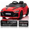 TOYSCAR Macchina Elettrica Bambini Audi RS6 Avant GT Licenza Ufficiale 12V Auto Elettrica Bambino Full Optional Telecomando, Porte Alte PROTETTIVE, Luci LED Bluetooth MP3 (Rosso, RS6 Avant GT Sport)