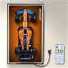 NOVDA Pannello da parete per Lego Technic McLaren F1 auto da corsa, 42141, con cornice LED, parete di presentazione per la formula 1, supporto da parete per auto, 75 x 45 cm (telecomando e cornice)