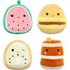 Squishmallows Original 5 Inch Food 4-Pack - Kachina Kiwi, Rayen Pancakes, Visconti Lemon Macaron, Wanda Anguria