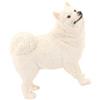 CHICAMPERA Statua Di Cane Plastica Simulato Ornamento Educativo Per Decorazione Per Scrivania e Giardino Design Realistico Di Samoiedo Giocattolo Per Statico Decorativo
