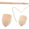 PERSELOSO Trottola Design Vintage Unico in Legno Tradizionale con Corda per Frusta Giocattolo di Fisica per Giochi di Rotazione All'aperti per Bambini e Adulti