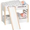 goki 51451 - Letto a Castello con Scivolo - Letto Stabile in Legno per Due Bambole