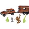 Matchbox Hitch & Haul - Set di set di veicoli pressofusi - Rodeo da cowboy ~ Set di 6 pezzi ~ SUV ispirato al Wagoneer del 1988 ~ Include rimorchio cavallo, cowboy a cavallo, uno