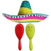 I LOVE FANCY DRESS LTD Set di accessori per abiti da cucina messicani - Sommerro mesicano con maracas - perfetto per abiti da sposa messicani e costumi da sposa senorita bandit mariachi