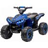 BRICOZONE Quad Elettrico Per Bambini 12V ATV Con Doppio Motore 35W Luci LED Musica MP3 USB Due Velocità 3 6 Km H Per Bambini 3 5 Anni (Blu)