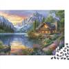 VFKLZCNYR Mountain Cottage Puzzle Adulti 1000 Pezzi Enigma Impossibile Giochi Di Puzzle Impegnativi Per La Decorazione Della Parete Dei Regali Della Cornice Per Foto Famiglia 1000pcs (75x50cm)