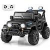 COSTWAY 12V Macchina Elettrica per Bambini, Auto Elettrica per Bambini 3 Anni+ con Telecomando Luci Musica Clacson, 3 Velocità e Doppio Motore,Carico 30kg (Nero)