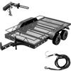 DashRC Rimorchio RC 1/10 per il trasporto dietro l'auto, kit di costruzione di rimorchi a base piatta in metallo per RC Crawler TRX4 TRX6 SCX10 Gen7 Gen8 aggiornamenti, gancio gancio e ricevitore