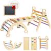 BlueWood Montessori - Set da gioco per interni 3 in 1 con arco, rampa e triangolo di arrampicata, set triangolare in legno per parco giochi per bambini, parco giochi per bambini - arcobaleno