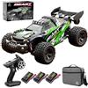 X-Verse SG118PRO 1:18 Telecomando per auto, motore RC con spazzola in carbone da 35 km/h ad alta velocità, auto da corsa fuoristrada impermeabile, 2,4 GHz, 4WD per fuoristrada, 3 batterie (verde)