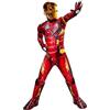 Rubie's Rubies Iron Man Premium Costume per ragazzi e ragazze, Jumpsuit con armatura 3D e reattore, copristivali, maschera e guanti, ufficiale Marvel per Carnevale, Halloween, Compleanno, Natale