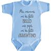 DANZA in VETRINA Body Neonato bebé Bimbo Bimba MIA Mamma Mi HA Fatto Bello, Mio Papa' Mi HA Fatto (Azzurro, 6 Mesi)