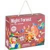 Baroni Toys Puzzle per Bambini, Gioco Educativo e Divertente in Cartone per Bambini 4+, Puzzle da 72 Pezzi, Idea Regalo, 90x60 cm, Foresta di Notte