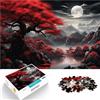 AITEXI Puzzle 1000 pezzi per adolescenti Paesaggio giapponese rosso nero apprendimento educativo Ogni pezzo è unico - Gioco divertente e stimolante per tutta la famiglia 75x50cm