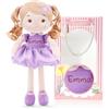 LeyaDoll Bambola di Pezza Personalizzata Morbida per Bambine (40,6 cm), Le Mie Prime Bambole di Natale, Bambola Leya in Spugna per Bambini Piccoli e Neonati - Principessa Stellante Viola Chiaro