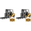 Generic 2set 1/64 Full Proportional RC Forklift Toy, Alloy Forklift Toy Car Model 2 in 1 Transformable Lift Fork & Hook Engineering Vehicle Tabletop Toys with Lights & Sounds Gifts for 4+ Kids