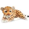 Brubaker Peluche Leopardo - Cucciolo Grande Felino, Sdraiato - Peluche per Bambini - Marrone