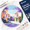 Figured'Art Dipingere con i Numeri su Disco di Legno da 30 cm - Paint by Numbers, Primavera in Provenza, Passatempo per Adulti, Kit Completo, Hobby Creativi - Quadri fai da te