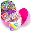 KORAT - Uovo Sorpresa Unicorno per Bambina Kit Scuola, Bellezza, Make Up, Disegno o Music Grande Uovo Rosa con Zaino e Accessori Unicorni Pasqualone Idea Regalo Compleanno Pasqua (Unicorno Bellezza)