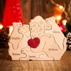 VEELU Festa Della Mamma Idee Regalo - Puzzle Personalizzato con Famiglia dei Leoni in Legno con 2-7 Nomi - Personalizzata Regalo per La Famiglia Natale, Anniversario - Decorazione Casa