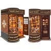 TOPBSFARNY DIY Book Nook - Kit da costruzione in miniatura, casa delle bambole con porta aperta, set creativo per adulti, idea regalo per Natale e compleanno