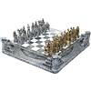 Arcadia Scacchiera Antica Roma - Set Scacchi Impero Romano Con Colosseo Piano In Vetro 40 X 40 Cm, Base In Ceramica Pedine In Resina Oro E Argento Alta Qualità Arredamento Elegante e Sofisticato - Idea Regalo
