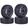 XAQRYQO Pneumatici in Gomma RC per Wltoys 104001 per Tamiya per TT-02B DT-02 1/10 Rc per Rally Pneumatici per Buggy Montaggio Colla Fasce Strumenti di Incollaggio(Black 4pcs)