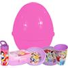 KORAT Uovo di Pasqua Sorpresa Gigante Bambina h. 40cm PASQUALONE Sorpresone Set stoviglie e Posate per Bambini Porta Pranzo infrangibile Resistente Kit Pappa Piatti Rosa (per Principesse)
