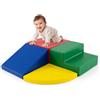 COSTWAY Set di Blocchi in Schiuma per Bambini 4 Pezzi, Set di Costruzioni Morbide in PU + EPE per Sviluppo dei Bambini, Gioco Attivo Interno per Arrampicarsi e Gattonare (Colorato)