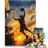 KGUHVFTK Puzzle da 1000 pezzi per adulti "Giocatore di basket che schiaccia" Fatto di legno，per 14+ Giocattoli per l'intrattenimento in famiglia Regali di Natale per le donne。misurare：50x75cm