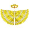 Jackolume Costume giallo con ali di uccello, per bambini, per Halloween, con maschera in feltro, scialle in feltro piumato, per giochi di ruolo, feste