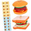 Toyandona 2 Set Giocattoli in Legno Hamburger e Sandwich | Educativo Impilabile, Stimola Coordinazione Occhio Mano e Logica, Forme Divertenti per Gioco Imitativo