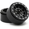 hobbysoul 2pcs RC 1/10 Alluminio 1.9 '' Beadlock Ruote Cerchi Hex 12mm Colore Nero Misura per 1:10 RC Rock Crawler Mud 1.9 Pneumatici