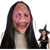 Knowlife Maschera Demoniaca | Copricapo Cosplay per Bambini | Copertura per Testa Halloween con Capelli Lunghi e Denti Finti per Cosplay Film Horror Case Stregate Palcoscenico Adulti Bambini
