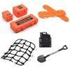 Ezweiji Decorazione Tetto Auto Cingolata RC 8 In 1 Scatola Portaoggetti Serbatoio,Rete Bagagli,Pala,Per Traxxas Desert Racer Slash Axial SCX10 90046 D90 TRX4 1/10 (Arancione)