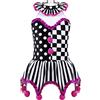 Aislor Costume Clown Bambina Costume Pagliaccio Horror Body Danza Classica Balletto Leotard da Presentatore del Circo Cosplay Feste di Halloween Carnevale D Rosa 8 anni