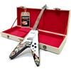 Music Legends Collection mini guitar flying V JIMI HENDRIX Psychedelic tribute model + hard case box miniature in scala 1:4 chitarra in miniatura con custodia da collezione music gadget rock memorabilia