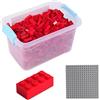 Katara 1827 - Set 520 Mattoncini 4x2 Base Scatola Compatibile Lego, Sluban, Papimax, Q-Bricks - Rosso