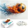 LKASGCBY puzzle 1000 pezzi per adulti Pallone da calcio infuocato Difficile da completare ma divertente e umoristico Decorazione perfetta 38x26cm