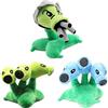 Laruokivi 3pcs Gatling Peashooter & Snow Threepeater & Green Threepeater Giocattoli di Peluche Set Piante Frutta Morbido Farcito Bambola Regalo