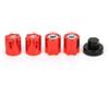 Tbest Tappo Centrale RC, 4 Pezzi Rosso Accessori Cerchione Auto Dado M4 per Appassionati Modellismo Radiocomandato Gare Off-Road