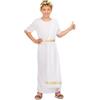 My Other Me - Costume unisex per bambini Romano bianco con tunica, mantello e cintura taglia 5-6 anni. Perfetto per ricreare le glorie dell'Impero nelle feste e nelle rappresentazioni scolastiche