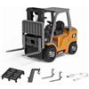 MetaHrystynx Carrello elevatore a forche RC, carrello elevatore telecomandato 2.4G 10KM/h con gancio da carico, forche e pallet, veicoli da costruzione RC scala 1/64, regali di Natale e compleanno