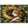 Generic Spring Beagle Dog Puzzle per adulti 10000 pezzi, puzzle in legno con foglie di girasole, divertenti decorazioni stampate per feste di intrattenimento