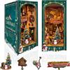 STRUCWOOD Kit fai da te per angolo libri - Kit natalizio in miniatura per casa in miniatura, decorazione rotante, regalo per 14+ kit casa delle bambole - Jingle Cabin (SQ-34)