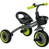 AIYAPLAY Triciclo per Bambini da 2-5 Anni con Seduta Regolabile, Bicicletta per Bambini con Cestino e Campanello, 70.5x53x58 cm, Nero