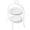 Odoria 1/12 Miniatura Alzate Dolci 2 Piani Accessori Casa Bambole, Bianco