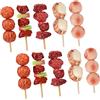 JOINPAYA Giocattoli Cucina 10 Elementi Spiedini Finti da Barbecue in PVC Realistici, Giocattolo Cibo per Giochi di Ruolo Bambini (Micro Scenografia)